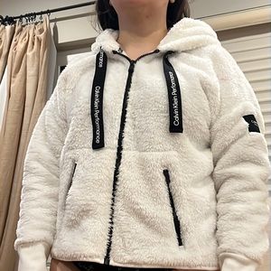 Calvin Klein fuzzy zip up